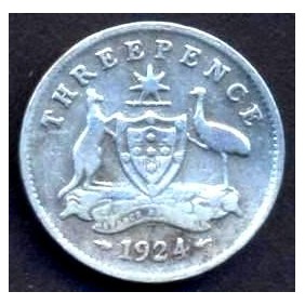 AUSTRALIA 3 Pence 1924 AG