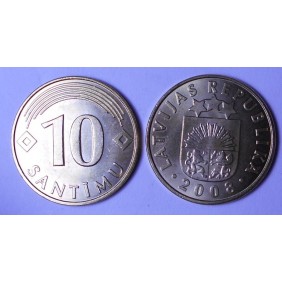 LATVIA 10 Santimu 2008