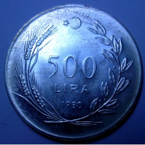 TURKEY 500 Lira 1980 FAO AG
