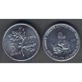 TURKEY 5 Kurus 1976 FAO