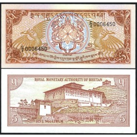 BHUTAN 5 Ngultrum 1985