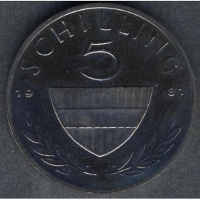 AUSTRIA 5 Schilling 1981 Proof