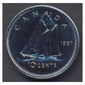 CANADA 10 Cents 1987