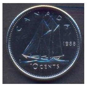 CANADA 10 Cents 1988