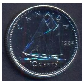 CANADA 10 Cents 1984