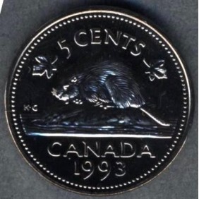 CANADA 5 Cents 1993