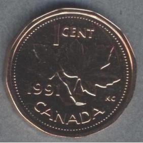 CANADA 1 Cent 1991
