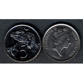 NEW ZEALAND 5 Cents 1995