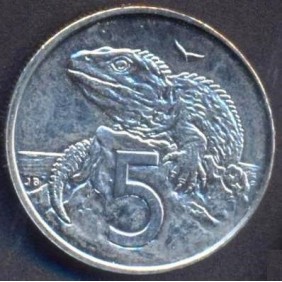 NEW ZEALAND 5 Cents 1982