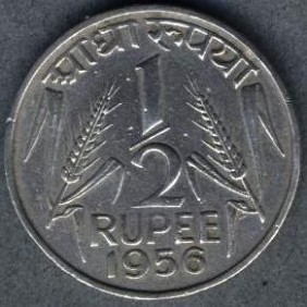 INDIA 1/2 Rupee 1956 (c)