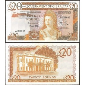 GIBRALTAR 20 Pounds 1986