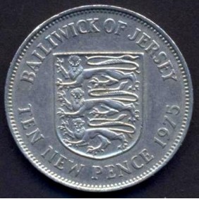 JERSEY 10 New Pence 1975