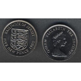 JERSEY 5 New Pence 1980