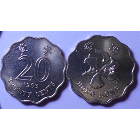 HONG KONG 20 Cents 1993
