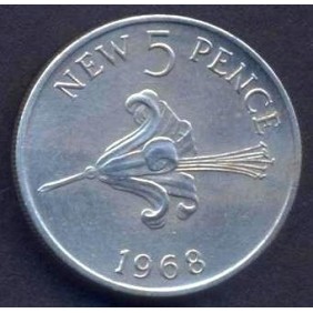 GUERNSEY 5 Pence 1968