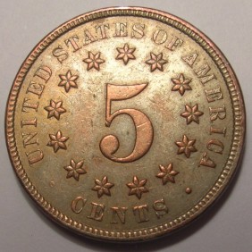 USA 5 Cents 1872 Shield