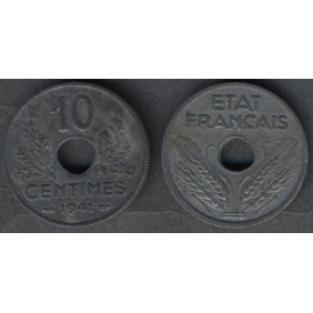 FRANCE 10 Centimes 1941 KM 898