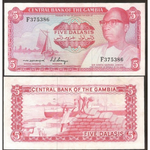 GAMBIA 5 Dalasis 1972/86