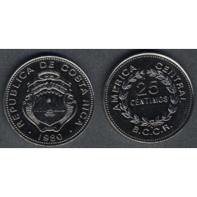 COSTA RICA 25 Centimos 1980