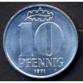 DDR 10 Pfennig 1971 UNC
