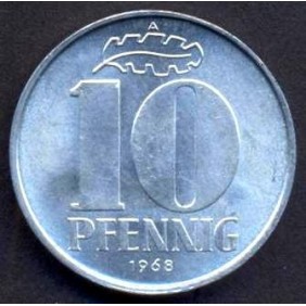 DDR 10 Pfennig 1968 UNC