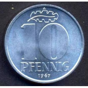 DDR 10 Pfennig 1967 UNC