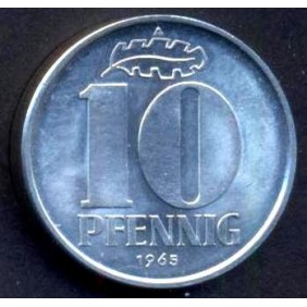 DDR 10 Pfennig 1965 UNC