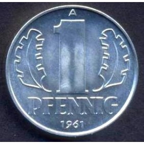 DDR 1 Pfennig 1961 UNC