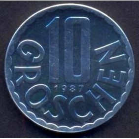 AUSTRIA 10 Groschen 1987 Proof