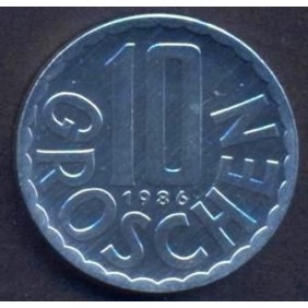 AUSTRIA 10 Groschen 1986 Proof