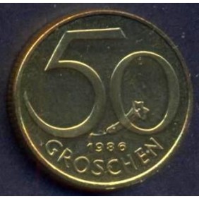 AUSTRIA 50 Groschen 1986 Proof
