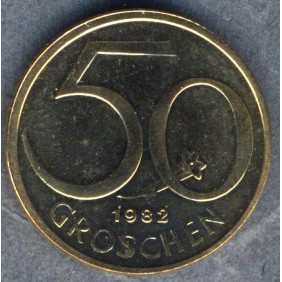 AUSTRIA 50 Groschen 1982 Proof