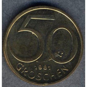 AUSTRIA 50 Groschen 1981 Proof