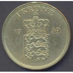 DENMARK 1 Krone 1959 Rare