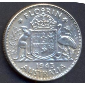 AUSTRALIA 1 Florin 1943 (m) AG