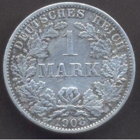 GERMANY EMPIRE 1 Mark 1908...