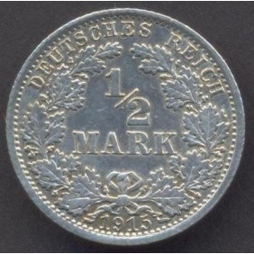 GERMANY EMPIRE 1/2 Mark 1915 A