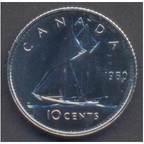 CANADA 10 Cents 1980