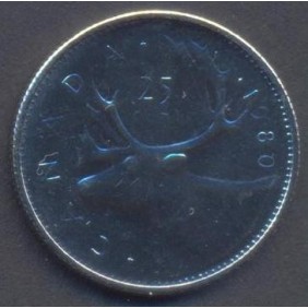 CANADA 25 Cents 1980