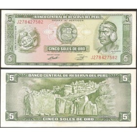 PERU 5 Soles de Oro 16.05.1974