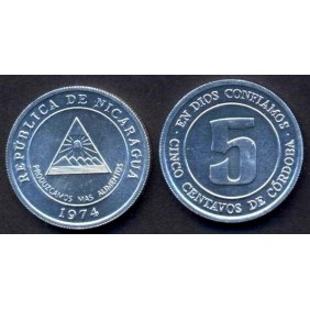 NICARAGUA 5 Centavos 1974 Fao