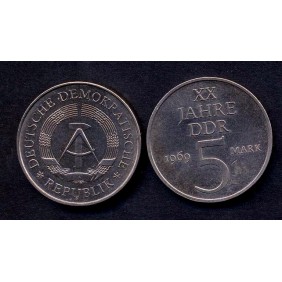 DDR 5 Mark 1969 20th Ann. DDR