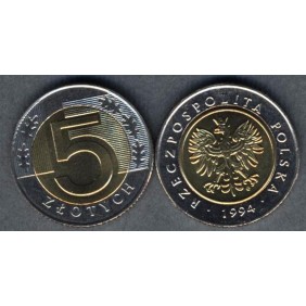 POLAND 5 Zlotych 1994...