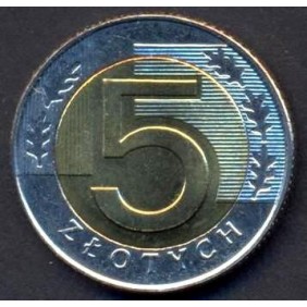 POLAND 5 Zlotych 1996...
