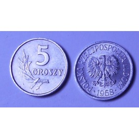 POLAND 5 Groszy 1968