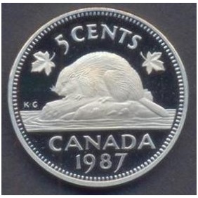 CANADA 5 Cents 1987 PROOF