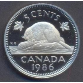 CANADA 5 Cents 1986 PROOF