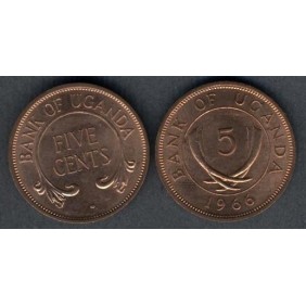 UGANDA 5 Cents 1966