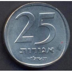 ISRAEL 25 Agorot 1974 Nickel