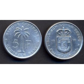 BELGIAN CONGO 5 Francs 1958